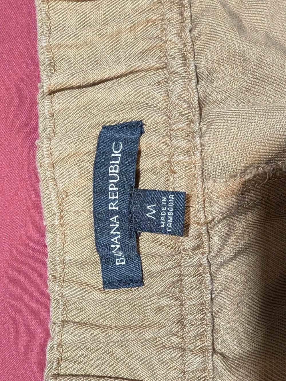 Banana Republic Linen Blend Tencel Pull On Crop Pants Tan Medium